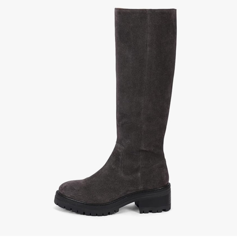 🆕 Gentle Souls by Kenneth Cole Brandon Lug Sole Knee High Boot Gray Size 10